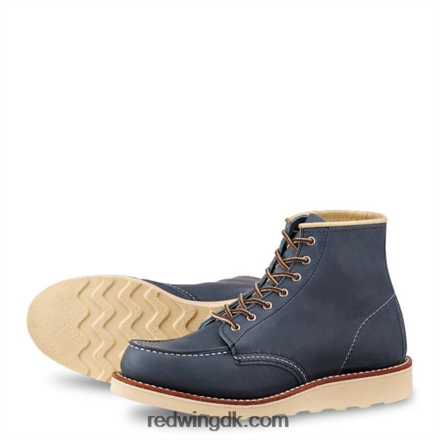 arv - stil 3383 6-tommer klassisk moc korte støvle til kvinder i boundary læder indigo 4228HT190 Red Wing