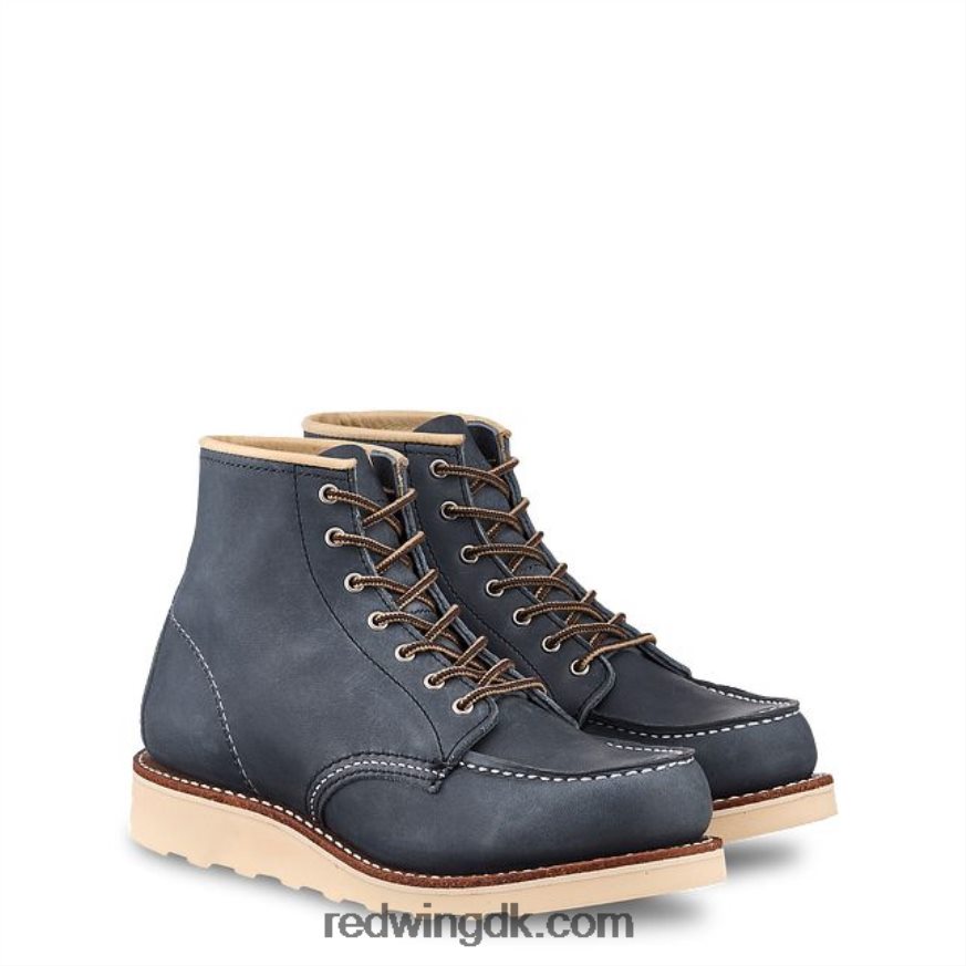 arv - stil 3383 6-tommer klassisk moc korte støvle til kvinder i boundary læder indigo 4228HT190 Red Wing