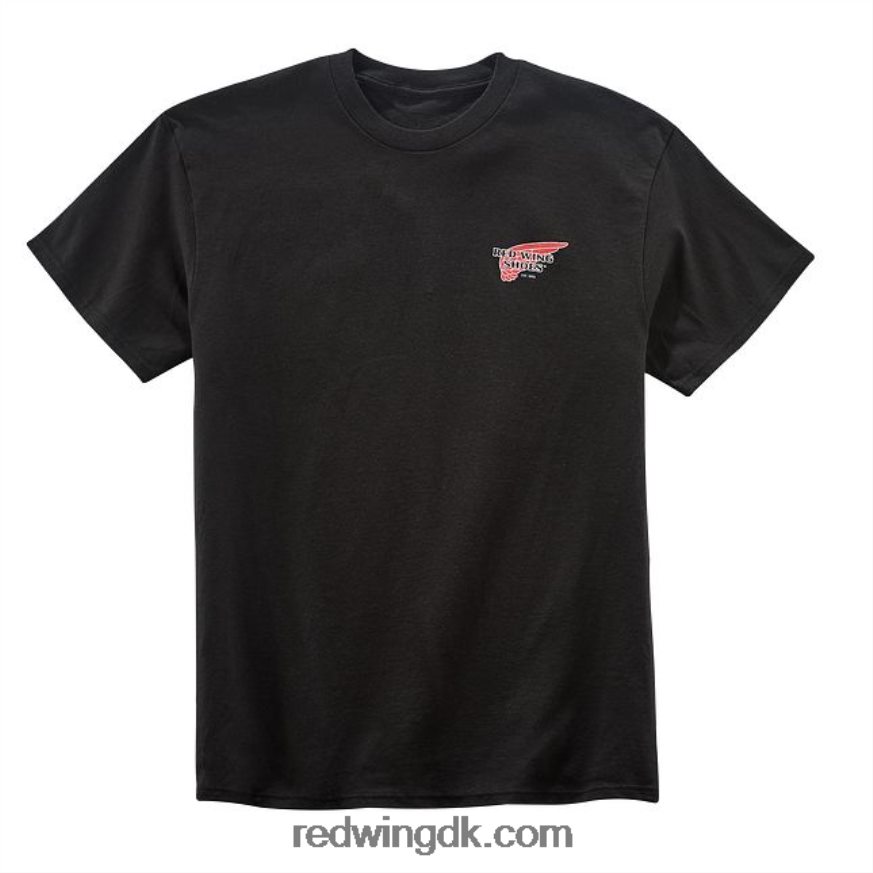 style 97406 ringer t-shirt med logo unisex t-shirt i bomuld sort 4228HT258 Red Wing