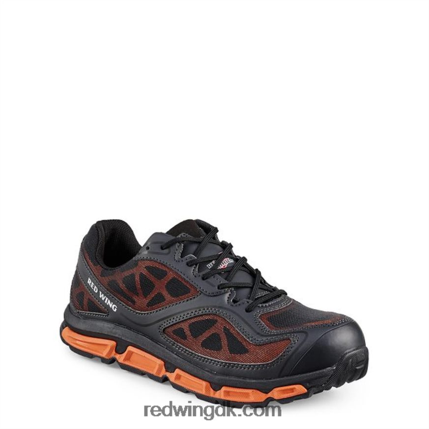 work - style 8336 cooltech athletics mænds blødtå atletisk arbejdssko sort/orange 4228HT136 Red Wing