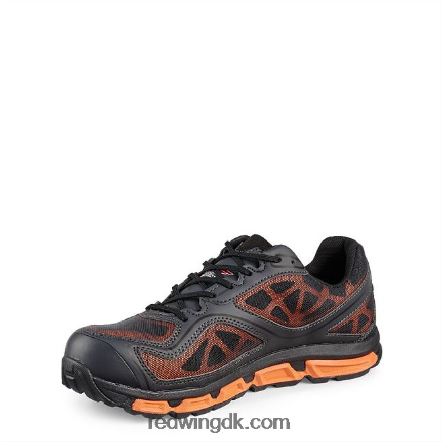 work - style 8336 cooltech athletics mænds blødtå atletisk arbejdssko sort/orange 4228HT136 Red Wing